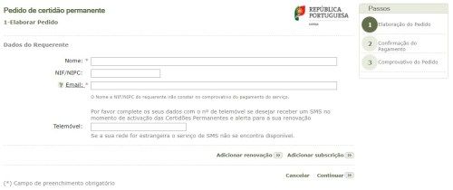  certidão permanente online