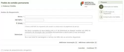  certidão permanente online